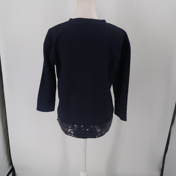 J.Crew Women's Blue Sweatshirt w Sequin Detail Size XS - Picture 7 of 9